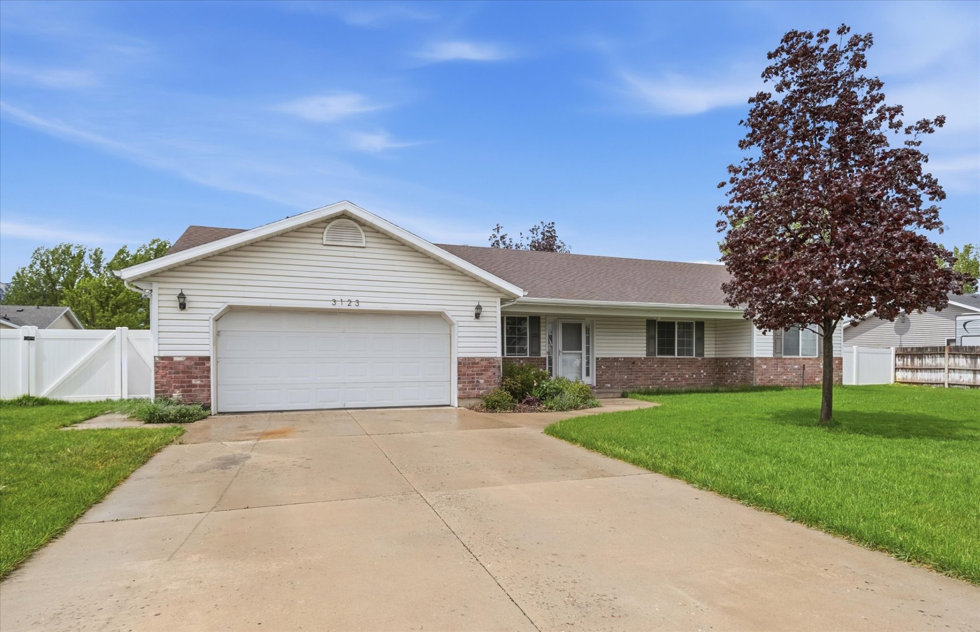 Front exterior of the 3123 S 1565 W single-level home in Nibley, Utah